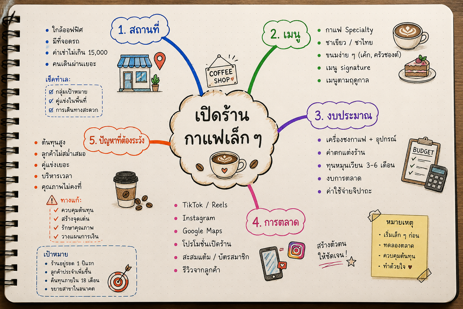Mind Map วางแผนโปรเจกต์ธุรกิจ